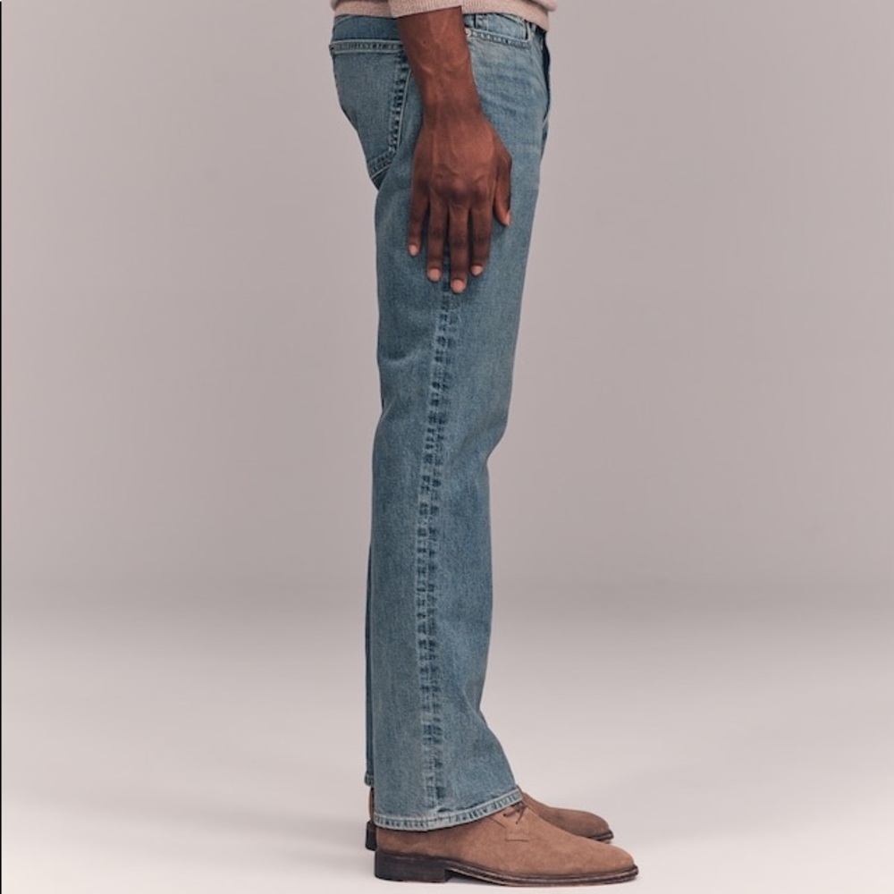 NWT Men’s Size 28 Abercrombie & Fitch Bootcut Stretch Jeans In Blue 28” X 28” - Picture 2 of 11